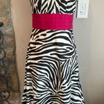 Ann Taylor Animal Print Sundress With Hot Pink Bow Photo 0