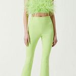 Cult Gaia Marie neon green high rise cropped dress pants trousers size 4 S Photo 15