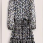 BODEN Plisse Skirt Mini Dress 8 Blue Photo 1