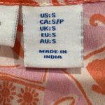 Sigrid Olsen  Sleepwear Pajamas Set Small Pink Orange Beach Shorts‎ Collar Button Photo 7