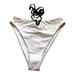 l*space L Joy Bitsy Cut White Bikini Bottom Stretch High Waist Women's Small NWT Photo 2