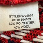 Eva Franco Red Blue White Geometric Print Wool Poly Blend Pencil Skirt With Slit Size 2 Photo 2