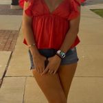 Pink Coconut Boutique Red Ruffle Top Photo 0