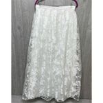 Marina white sheer floral maxi skirt with tulle wedding large Photo 15