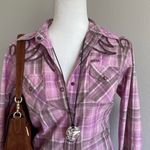 Cruel Girl  Pink Plaid Button-Up Shirt Size L Photo 1