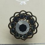 NWT Catherine Stein Design Gray & Gold Stretchy Ring Photo 1