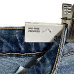 ZARA Women's Mid-Rise Cropped Flared Denim Frayed Hem Jeans Size 4 NEW Photo 4