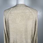 it's our time  Tan Lace Tie V Neck Waffle Knit Long Sleeve Pullover Sweater M Photo 9