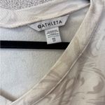 Athleta Women XS Coaster Luxe V-Neck Sweatshirt Paisley Cream Relaxed Fit Cozy Photo 2