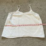 a.n.a  White Cropped Ruffle Spaghetti Strap Tank Top | Size L Photo 8