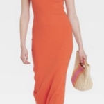 Universal Threads Universal Thread Women's Rib-Knit Maxi Bodycon Dress in Orange Photo 0