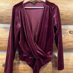 EXPRESS Velvet V Neck Bodysuit Photo 1