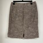Banana Republic Brown Tweed Pencil Skirt Linen Womens 6 Dark Academia Preppy Photo 4