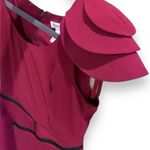 BCBGeneration  Asymmetric Zipper Mini Cocktail Dress Burgundy Wine Petal Sleeve 2 Photo 1