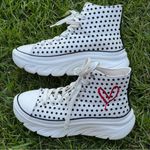 Skechers JGOLDCROWN Dripping Heart Polka Dots Funky Street High Tops Shoes 10 Photo 0