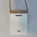 EXPRESS Paperclip lock dangle gold chain necklace NEW! Photo 2