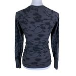 Athleta  Dark Gray Floral Jacquard Seamless Long Sleeve Performance Top XS Photo 1