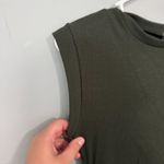 Francesca's NWT  Dark Olive Green Ribbed Knit Dress Cap Sleeves Women's Size XS Photo 4