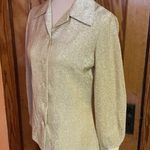 Vtg 70s gold sparkly disco shirt Size 10 Photo 9