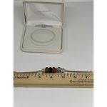 Sterling Silver  Bead Charm Bracelet Glass Beads 7.5" European Snake Chain w/ Box Photo 6