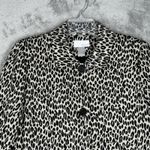 Spiegel  Coat Women's 10 Black‎ White Leopard Print Long Button Front Retro Y2K Photo 3