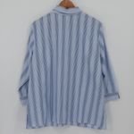 Striped Button Shirt Rhinestone Star Womens Coastal Preppy Brunch Plus Size 16W Blue Photo 1