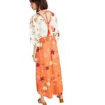 Farm Rio Kiera Kimono Maxi Dress Orange and White Floral Small Photo 1