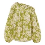 ALEMAIS NEW Leisa Organic Cotton Blouse Green Size 0 Floral Print Retro Photo 1