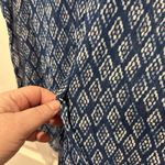 About A Girl About A Girl Made In The USA Blue White Tank Blouse Crochet Trim Large Festival Photo 2