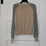 Monrow Neutral Colorblock Crew Neck Sweater Gray Size M Photo 8