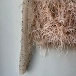 RÊVE RICHE Jasmina Feather Embellished Dusty Rose Sheer Long Sleeve Top Size 42 Pink Photo 3