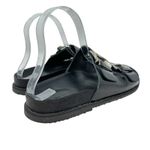 ZARA  Slide Sandals Buckles Double Strap Faux‎ Leather Black Size 41 US 10 Photo 6