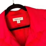 Coldwater Creek  100% Silk Red Diamond Pintuck Button Front Blouse Women’s L GUC Photo 9