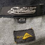 SERFONTAINE XFit Lycra Front Zip Short Sleeves Wide Leg Denim Jumpsuit Overalls Size 28 Photo 14