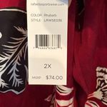 Rafaella  Rhubarb And Black Button Down Shirt Size‎ 2X Photo 2