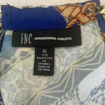 INC I.N.C Satin Blue Blouse Top Women’s XL Extra Large Sleeveless w/ Chain Detail Photo 4