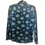 Nine West  Floral Denim Button Down Shirt Womens Size Medium Blue Photo 1