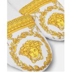 Versace White & Gold Baroque Medusa Slippers Photo 11