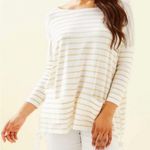 Lilly Pulitzer  Elba Sweater 3/4 Sleeve Tassels Pockets White Tan Striped Women S Photo 11