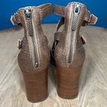 Donald J. Pliner Ronnie Leather Stacked Heel Open Toe Sandals Women’s Size 8.5 Brown Photo 2