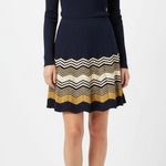 Skies Are Blue NWT Navy Knit Chevron A-line Sweater Skirt Size Small Photo 0