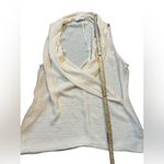 CAbi  Lola Womens Cream Blouse Faux Wrap Draping Cowl Neck Sleeveless Sz L Preppy Photo 4