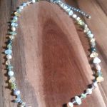 Freshwater Pearl and Multi Gemstone Stainless Steel Necklace Photo 3