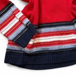 Villager Vintage Red and Navy 1/4 Zip Sweater with Stripes Photo 4