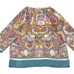 Rose & Thyme  tunic printed boho beaded tassel glam holiday pink gold paisley Photo 0