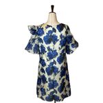 Anthropologie WHIT By  Blue And White Floral Print Silk Edie‎ Rose Dress Size L Photo 7