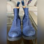 John Fluevog Boot Slacker Nap Crepe Soled Chelsea Leather Heeled Blue 11 GUC Photo 1