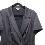 Bar III Double-Breasted Romper Short Sleeve Black Size Medium Photo 6
