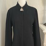 Eileen Fisher Stand Up Collar Waffle Knit Long Dress Jacket Black Size Large Photo 2