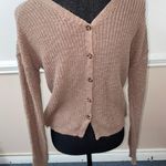 Hippie Rose Light Brown Button Up Sweater Photo 2